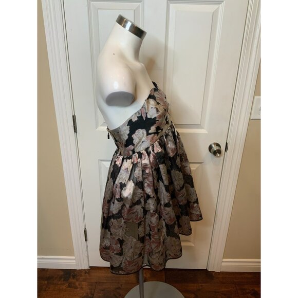 Maticevski Black Pink Floral Fandango Mini Dress $1800, Size 10 AU | 6 US - Picture 3 of 7